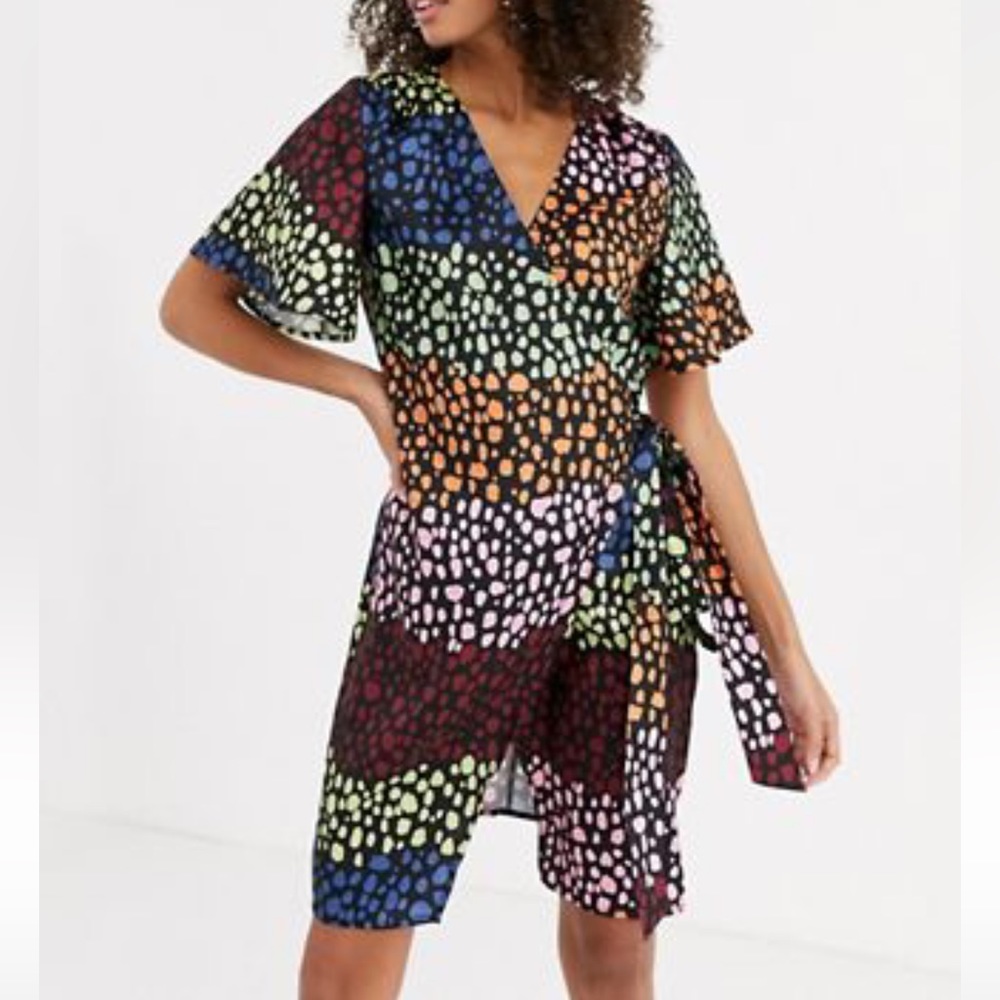 Never Fully Dressed colorful wrap mini dress